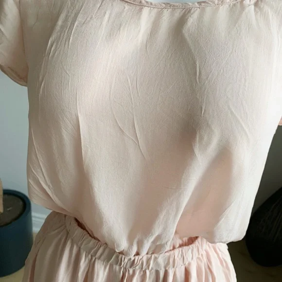 Talula Dusty Blush Pink Cutout Waist Short Sleeve Dress XS - Picture 5 of 8